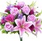 Artificial Flowers Purple Cemetery Flowers Memorial Day Fake Rose Hyacinth with Chrysanthemum Bouquet Summer Silk Floral Arrangement for Home Garden Wedding Table Entryway Indoor Outdoor Decor